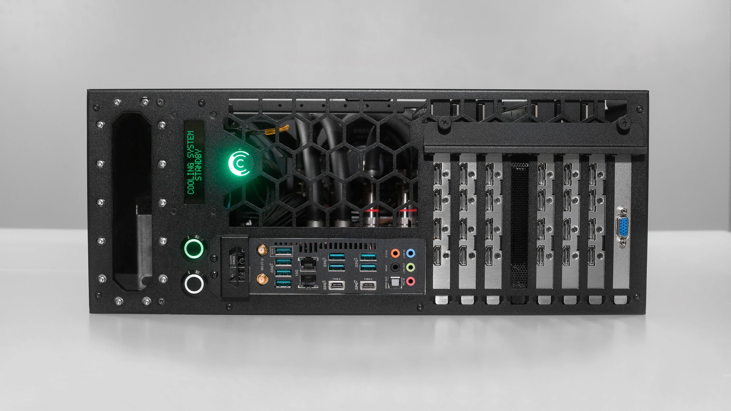 Liquid-cooled Comino Grando GPU server interior