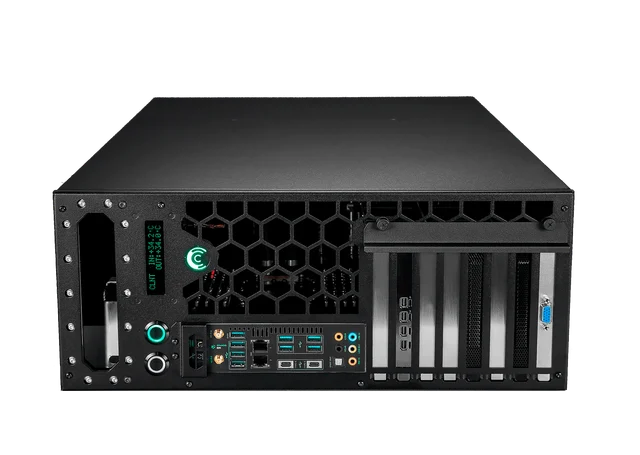 Comino chassis illustration for 4× Radeon AI PRO R9700