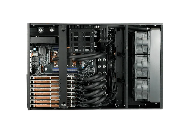 Comino chassis illustration for 8× Radeon AI PRO R9700