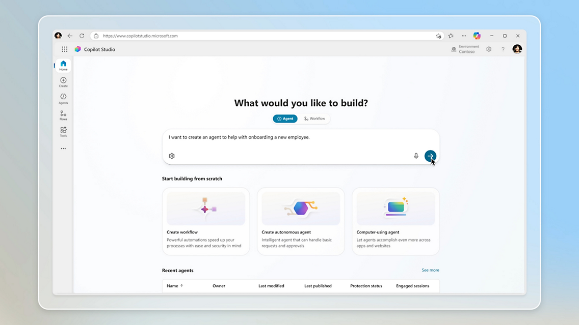 Official Microsoft Copilot Studio product-tour screen